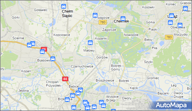 mapa Gorzów, Gorzów na mapie Targeo