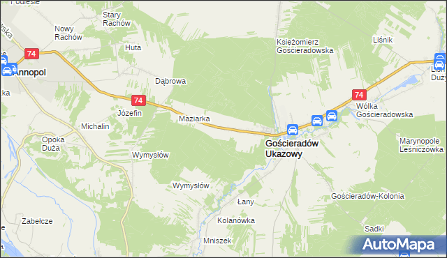 mapa Gościeradów-Folwark, Gościeradów-Folwark na mapie Targeo