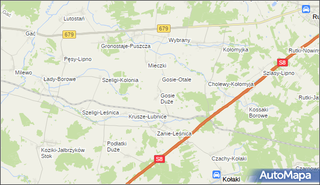 mapa Gosie Duże, Gosie Duże na mapie Targeo