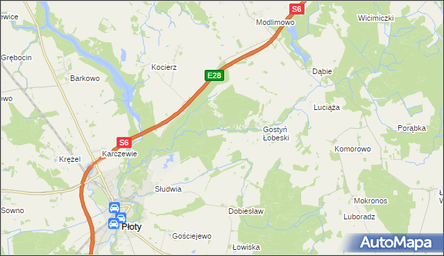 mapa Gostyński Bród, Gostyński Bród na mapie Targeo