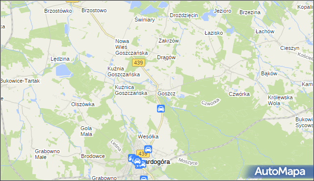 mapa Goszcz, Goszcz na mapie Targeo