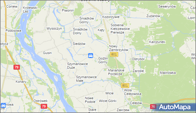 mapa Goźlin Górny, Goźlin Górny na mapie Targeo