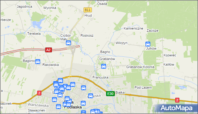 mapa Grabanów, Grabanów na mapie Targeo