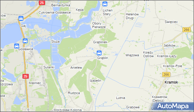 mapa Grąblin, Grąblin na mapie Targeo