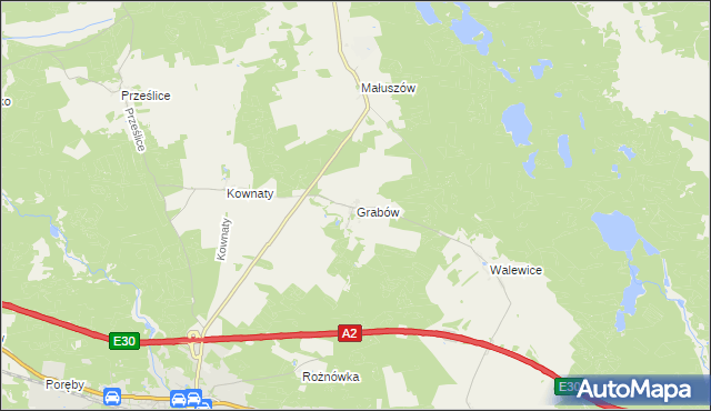 mapa Grabów gmina Torzym, Grabów gmina Torzym na mapie Targeo