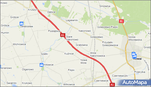 mapa Grabówka gmina Choceń, Grabówka gmina Choceń na mapie Targeo