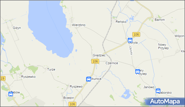 mapa Grędziec, Grędziec na mapie Targeo