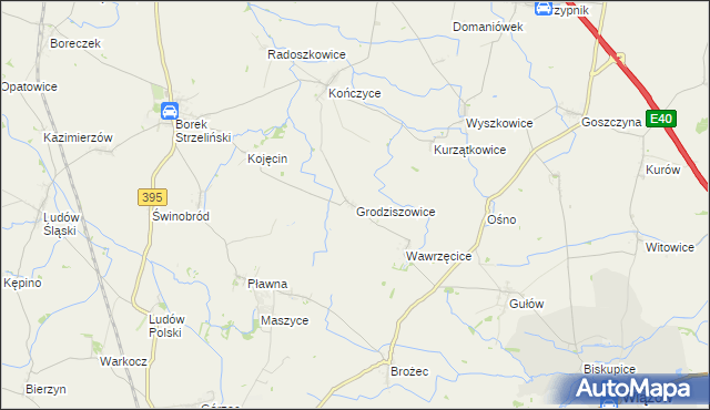 mapa Grodziszowice, Grodziszowice na mapie Targeo