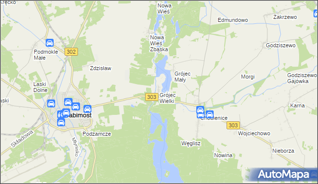 mapa Grójec Wielki gmina Siedlec, Grójec Wielki gmina Siedlec na mapie Targeo