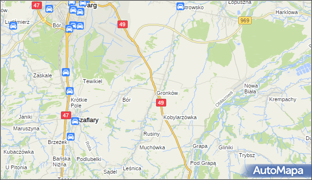 mapa Gronków, Gronków na mapie Targeo