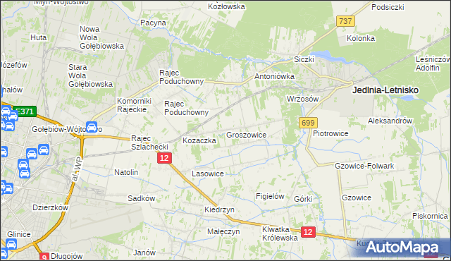 mapa Groszowice, Groszowice na mapie Targeo
