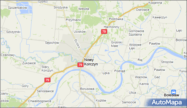 mapa Grotniki Duże, Grotniki Duże na mapie Targeo