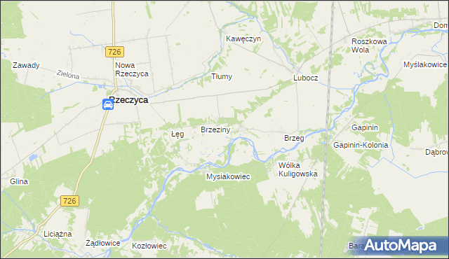 mapa Grotowice gmina Rzeczyca, Grotowice gmina Rzeczyca na mapie Targeo