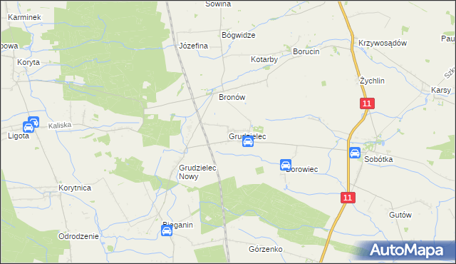 mapa Grudzielec, Grudzielec na mapie Targeo