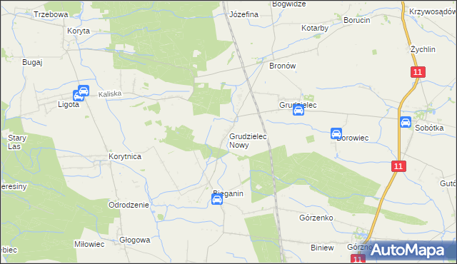 mapa Grudzielec Nowy, Grudzielec Nowy na mapie Targeo