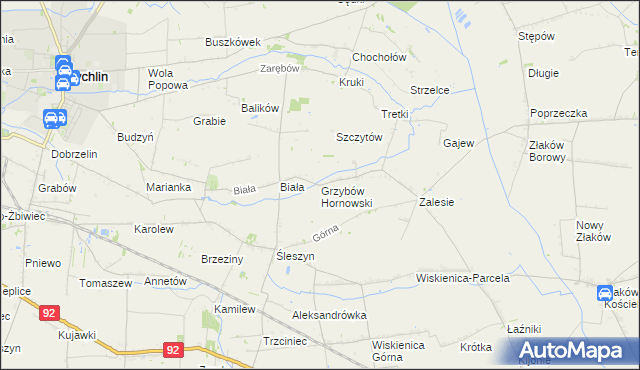 mapa Grzybów Hornowski, Grzybów Hornowski na mapie Targeo