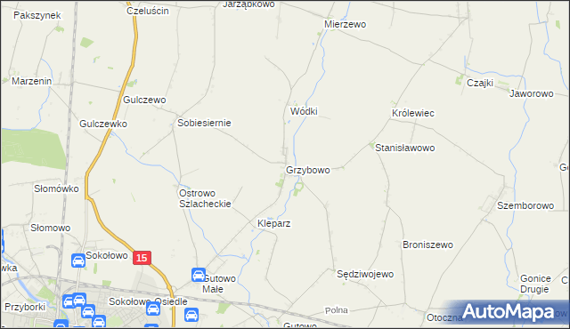mapa Grzybowo gmina Września, Grzybowo gmina Września na mapie Targeo