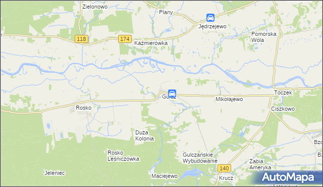 mapa Gulcz, Gulcz na mapie Targeo