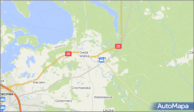 mapa Gwda Mała, Gwda Mała na mapie Targeo