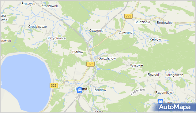 mapa Gwizdanów, Gwizdanów na mapie Targeo