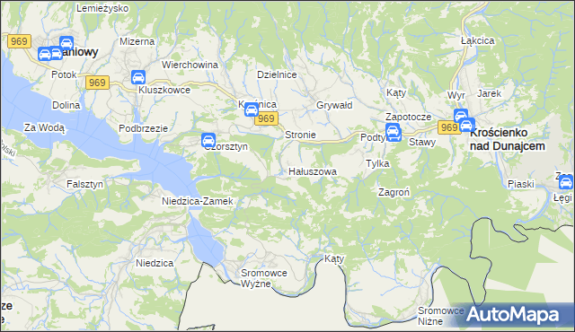 mapa Hałuszowa, Hałuszowa na mapie Targeo