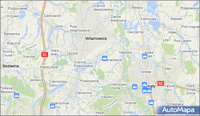 mapa Hecznarowice, Hecznarowice na mapie Targeo