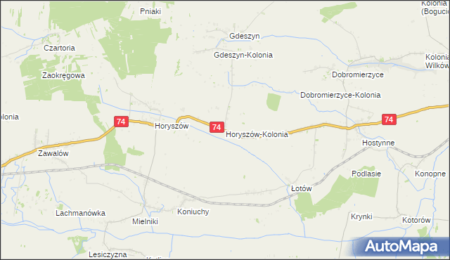 mapa Horyszów-Kolonia, Horyszów-Kolonia na mapie Targeo