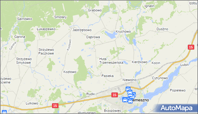 mapa Huta Trzemeszeńska, Huta Trzemeszeńska na mapie Targeo