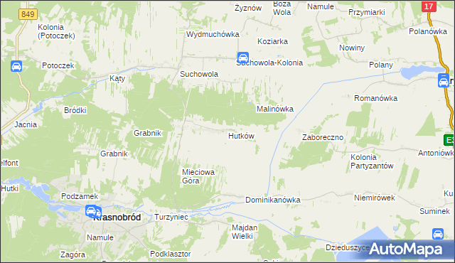 mapa Hutków, Hutków na mapie Targeo