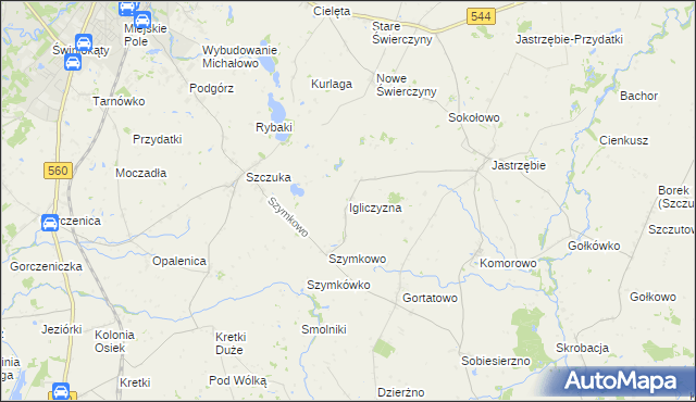 mapa Igliczyzna, Igliczyzna na mapie Targeo