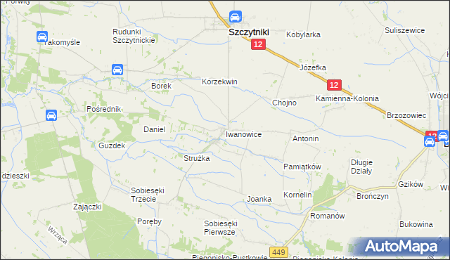 mapa Iwanowice, Iwanowice na mapie Targeo