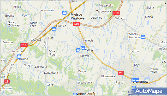 mapa Iwonicz, Iwonicz na mapie Targeo