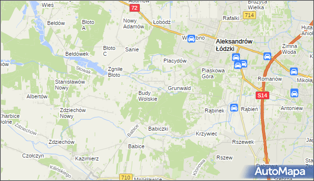 mapa Izabelin gmina Aleksandrów Łódzki, Izabelin gmina Aleksandrów Łódzki na mapie Targeo