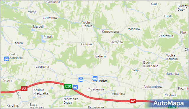 mapa Izabelin gmina Jakubów, Izabelin gmina Jakubów na mapie Targeo