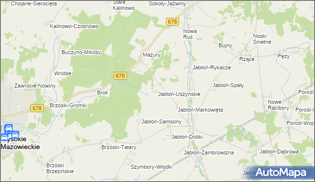 mapa Jabłoń-Uszyńskie, Jabłoń-Uszyńskie na mapie Targeo