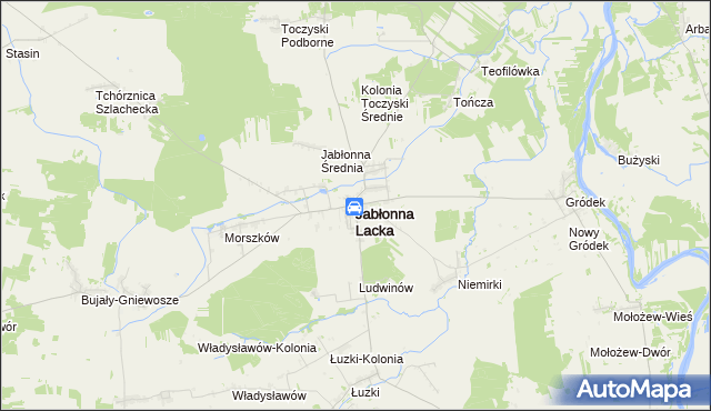 mapa Jabłonna Lacka, Jabłonna Lacka na mapie Targeo