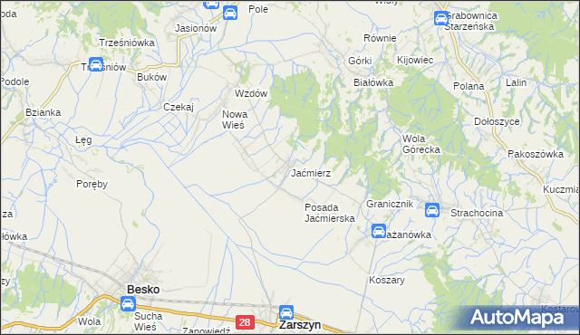 mapa Jaćmierz, Jaćmierz na mapie Targeo