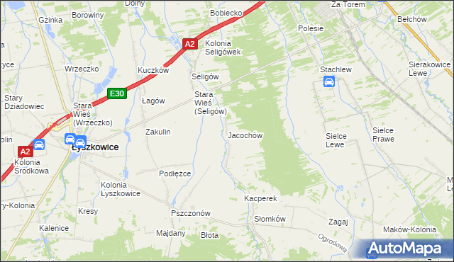 mapa Jacochów, Jacochów na mapie Targeo