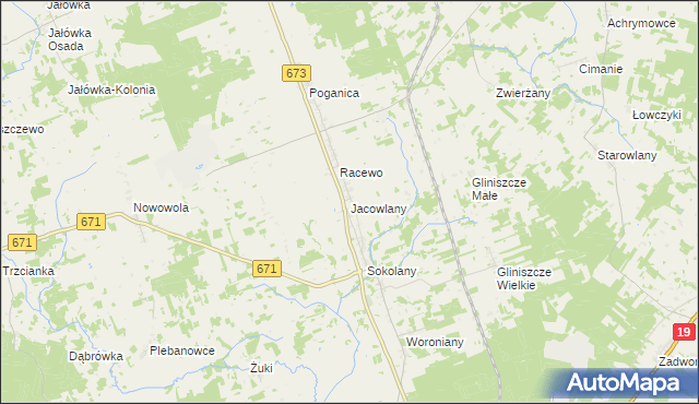 mapa Jacowlany, Jacowlany na mapie Targeo