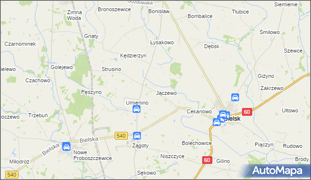 mapa Jączewo, Jączewo na mapie Targeo