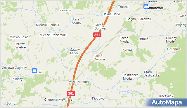 mapa Jakać Dworna, Jakać Dworna na mapie Targeo