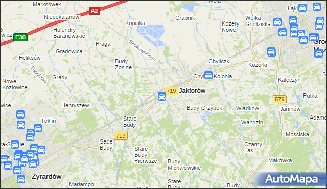 mapa Jaktorów-Kolonia, Jaktorów-Kolonia na mapie Targeo