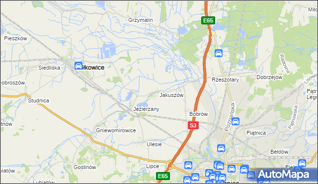mapa Jakuszów, Jakuszów na mapie Targeo