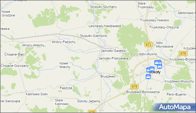 mapa Jamiołki-Piotrowięta, Jamiołki-Piotrowięta na mapie Targeo