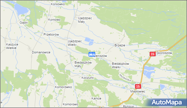 mapa Janiszów gmina Trzebnica, Janiszów gmina Trzebnica na mapie Targeo