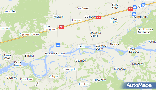 mapa Janki gmina Somianka, Janki gmina Somianka na mapie Targeo