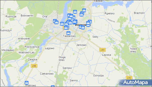 mapa Jankowo gmina Wągrowiec, Jankowo gmina Wągrowiec na mapie Targeo