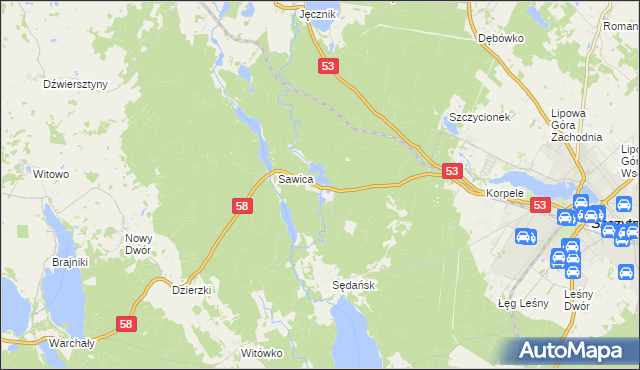 mapa Janowo gmina Szczytno, Janowo gmina Szczytno na mapie Targeo