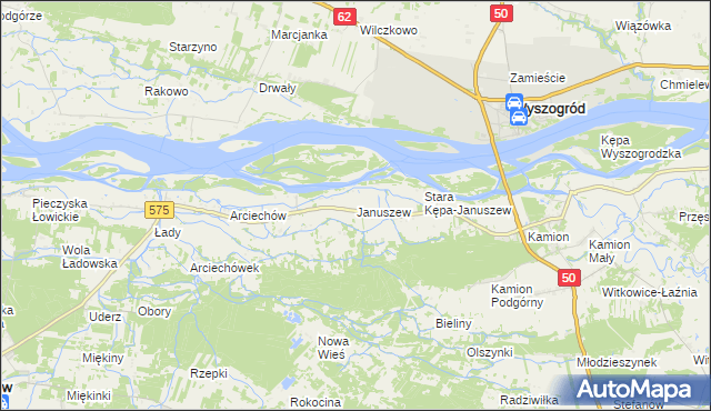 mapa Januszew, Januszew na mapie Targeo