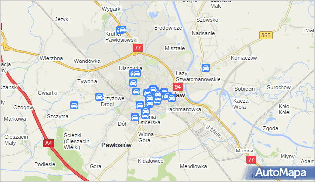 mapa Jarosławia, Jarosław na mapie Targeo